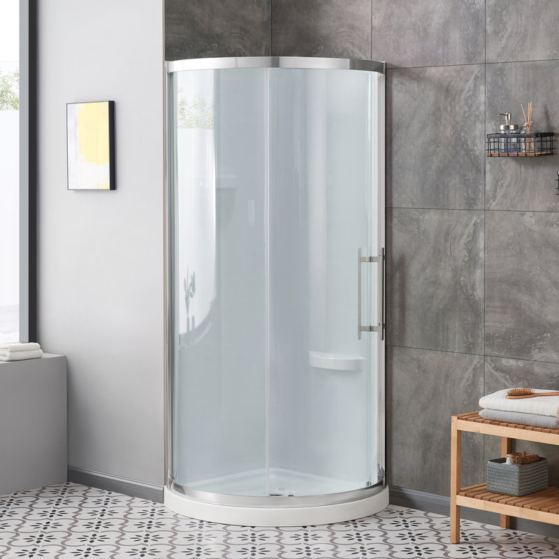 OVE Decors Breeze Pro 32 In. Corner Shower Kit With Glass Panel Door